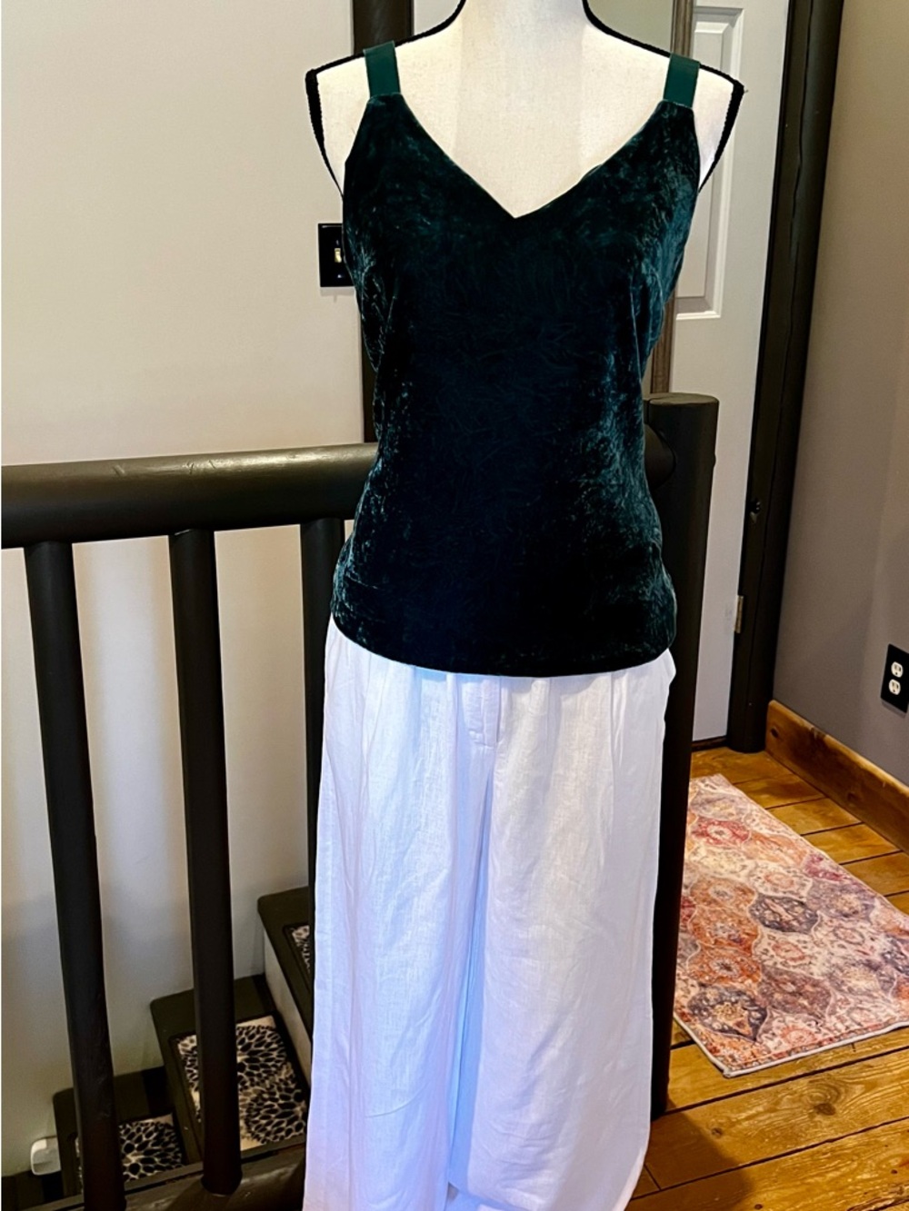 J.Crew XS Velvet Emerald Green V-Neck Camisole Top